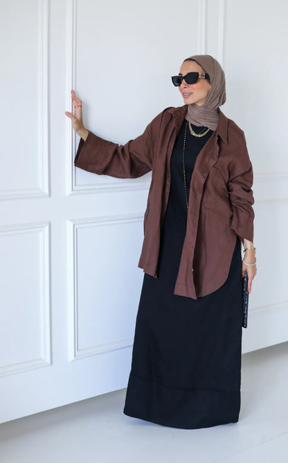 Big Slits Linen Shirt - Zeyylan