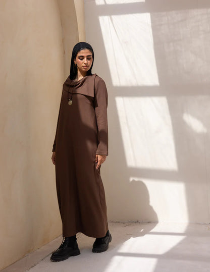 Knitted wide neck dress - Yasofia