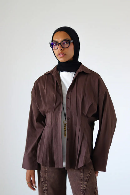 Pleated Round Shirt - Zeyylan