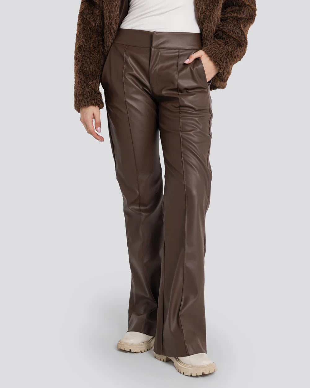 Flare Leather Pants - Sara salama