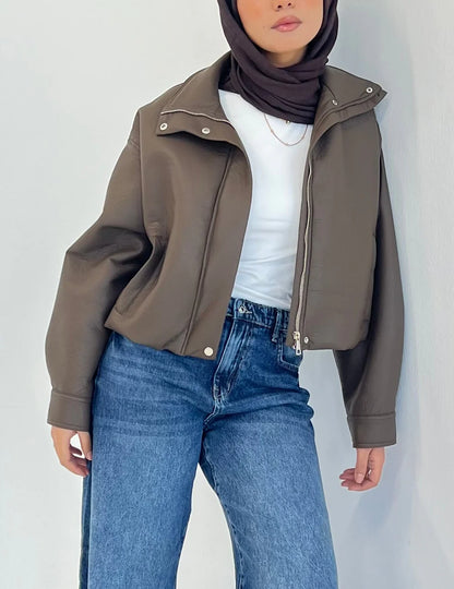 Collared leather jacket - Be empire