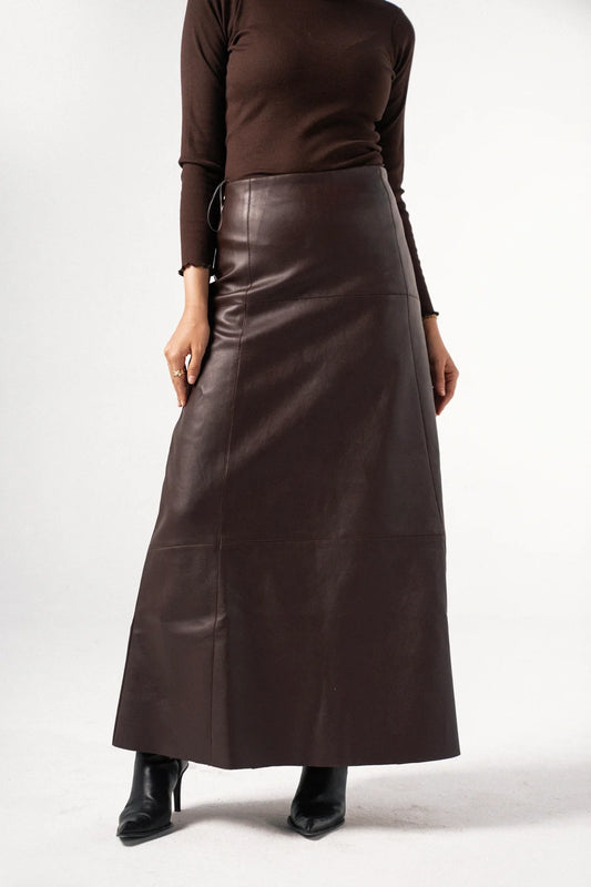 Sructured Leather Skirt-Taj Sisters