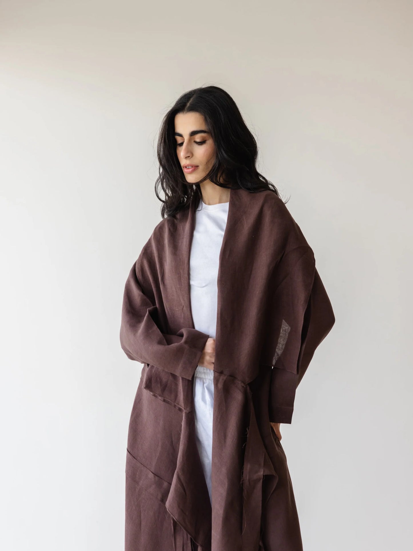 Strap Linen Kimono - ASCIA