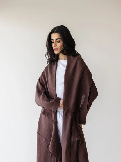 Strap Linen Kimono - ASCIA