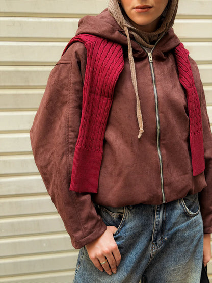 Cropped suede jacket - CAJ