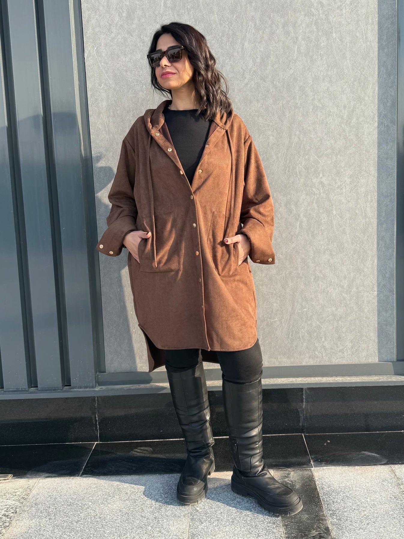 The striped suede oversized shirt - Jeno