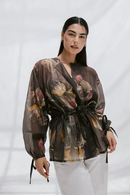 Jardin blouse - Peach and mint