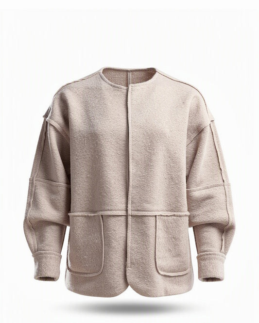 HBShop garment image: Brushed Fabric Jacket-Taj Sisters, Beige