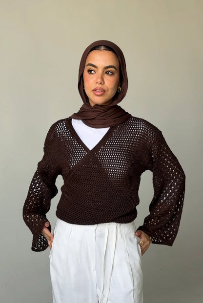 Seashell wrap crochet top - Double anne