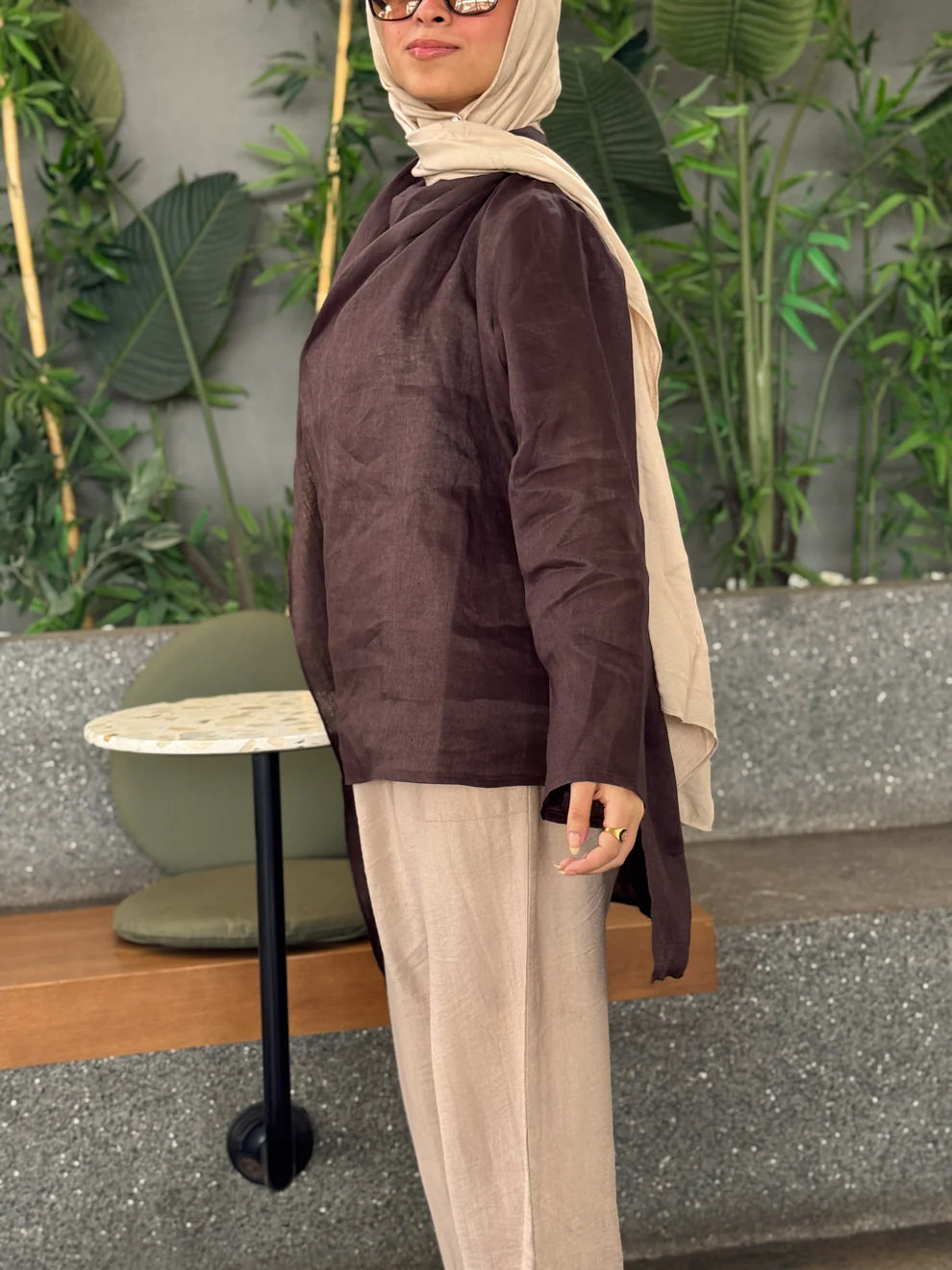 Shawl linen shirt - Dress in Samra