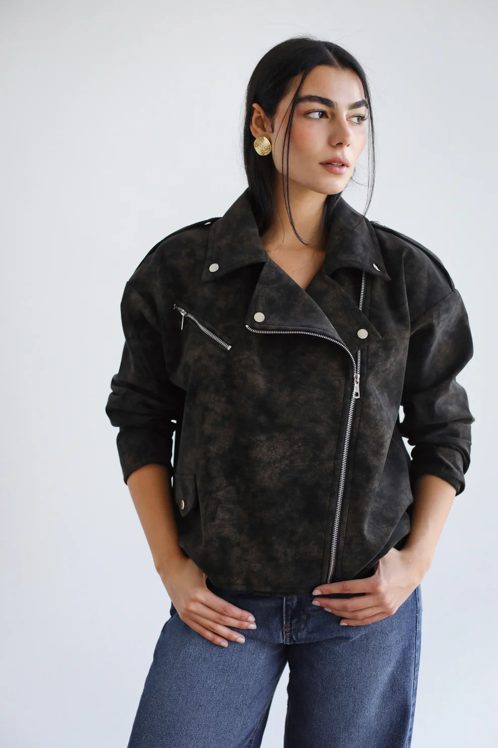 understated leather jacket - Amalia