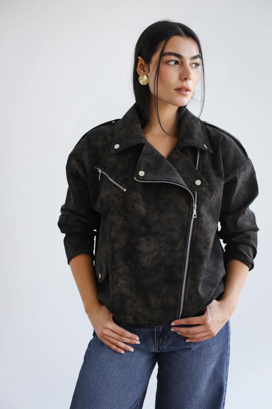 understated leather jacket - Amalia