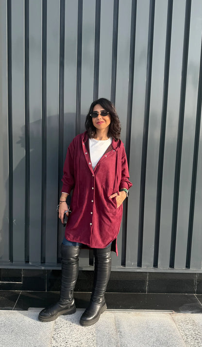 The striped suede oversized shirt - Jeno