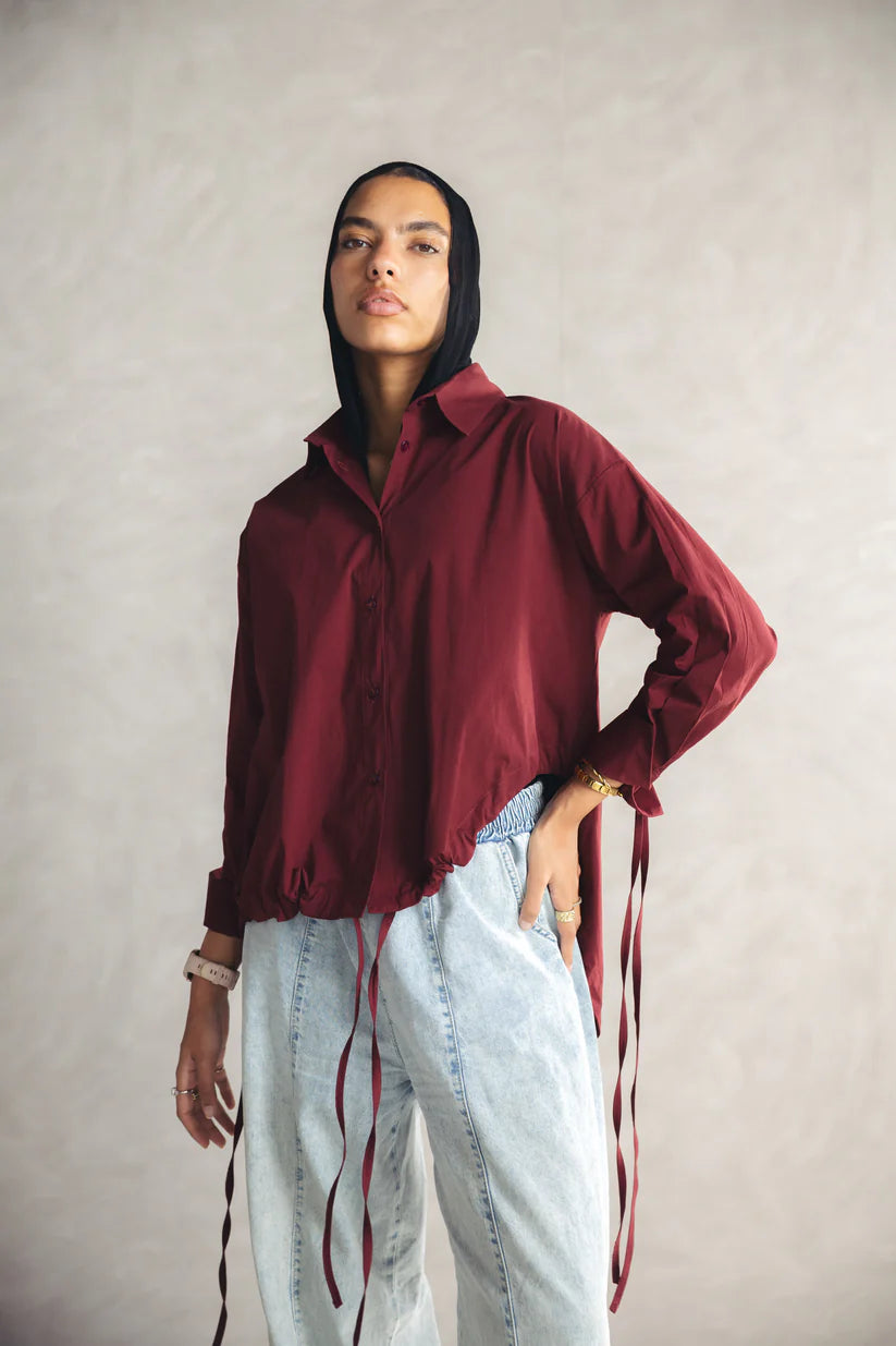 High low poplin shirt - sirius