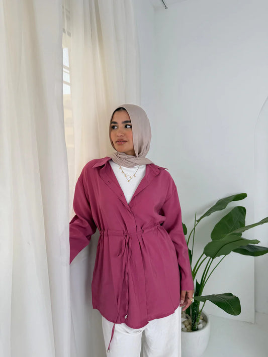 Belted shirt - Dress in samra