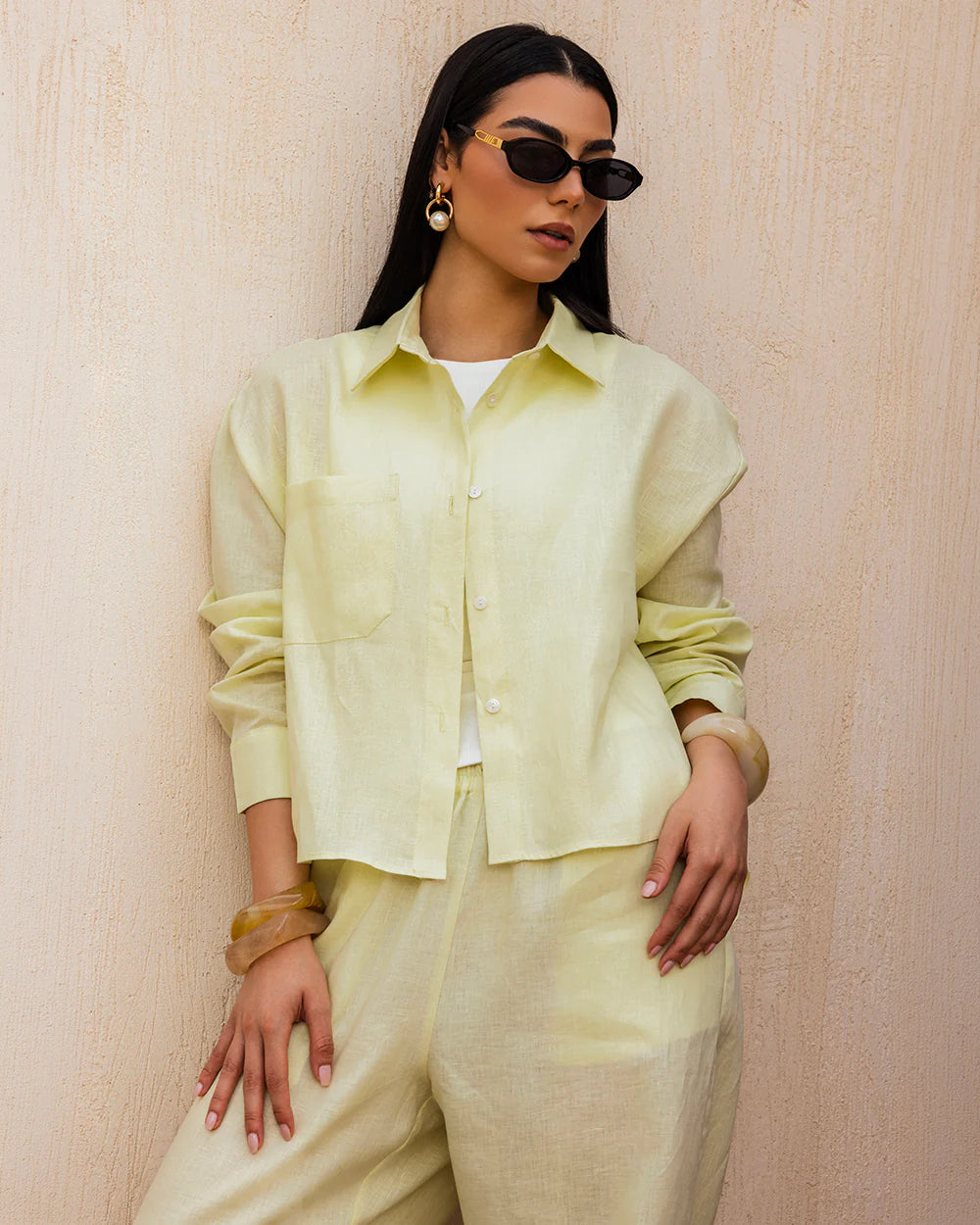 Cropped Linen Shirt - Tamaa