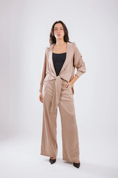 Wrap Satin Set - Maison Taj