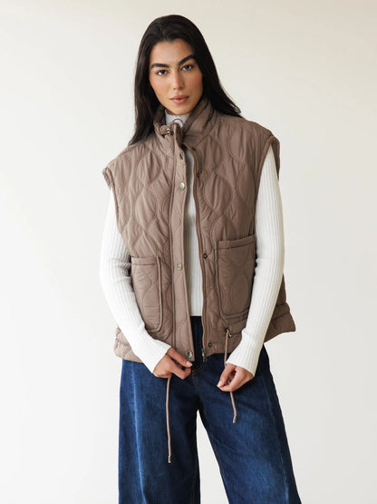 Embroidered Puffer Vest -  ASCIA