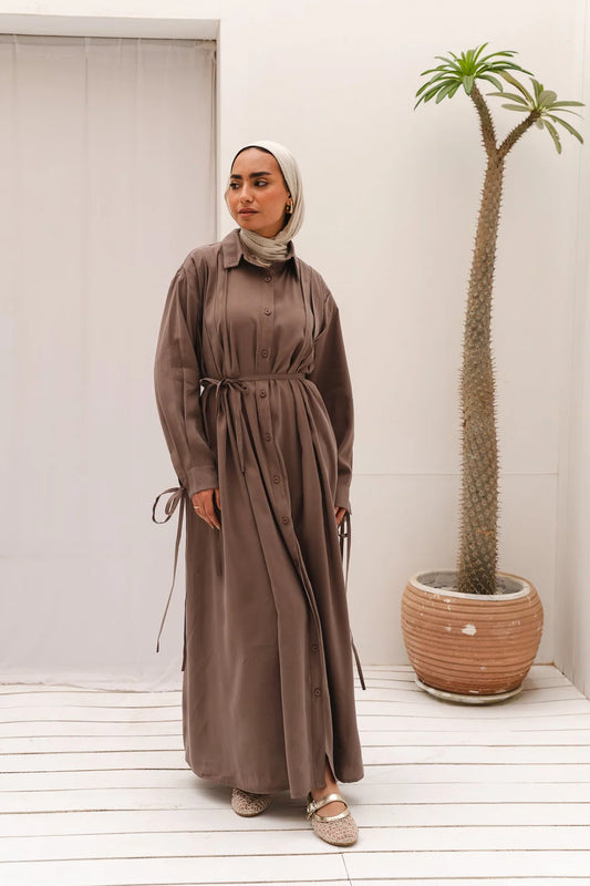 Golden wave long shirt dress - Double anne