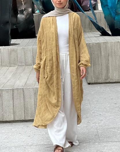 Linen Voile cardigan - Theyab