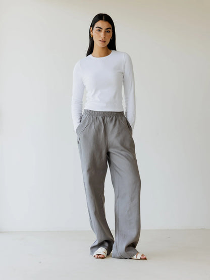 Basic linen pantss - Ascia