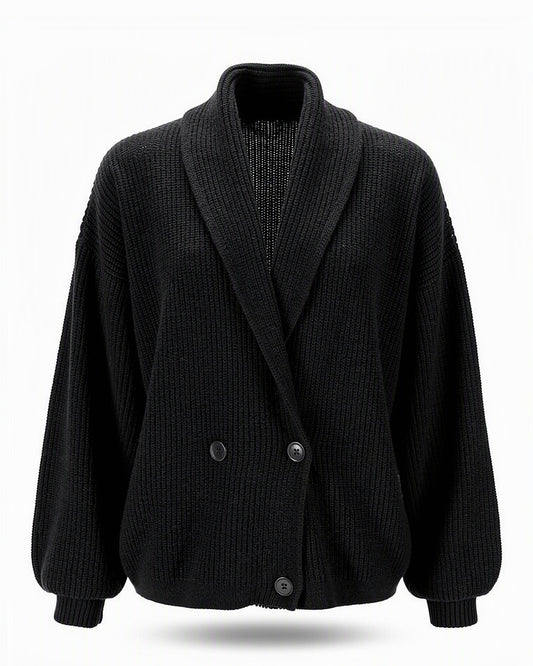 HBShop garment image: Cinnamon Knit Cardigan - OBI, Black