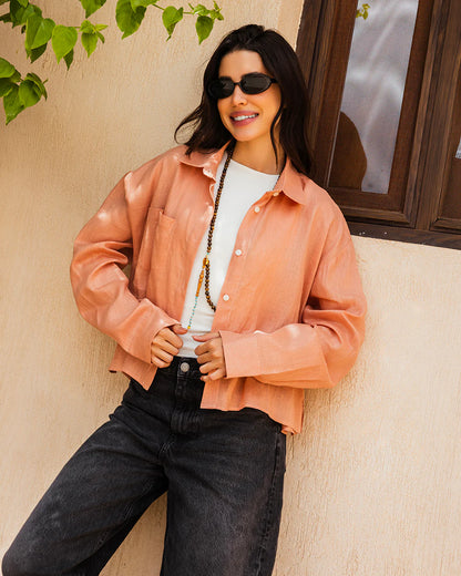 Cropped Linen Shirt - Tamaa