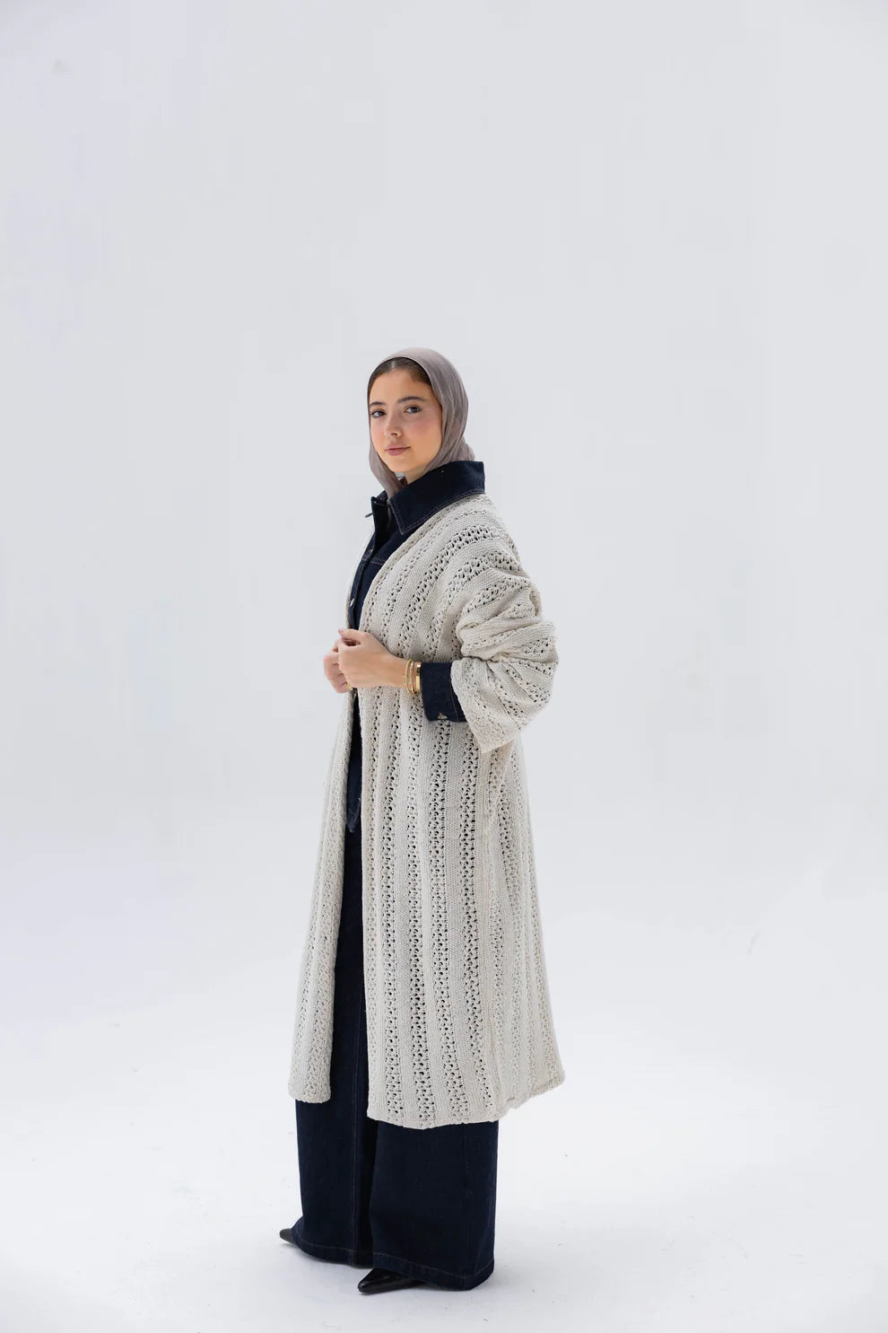 Softline Knit Cardigan - Peach and mint