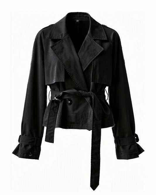 HBShop garment image: Cropped trench coat - Double Anne, Black