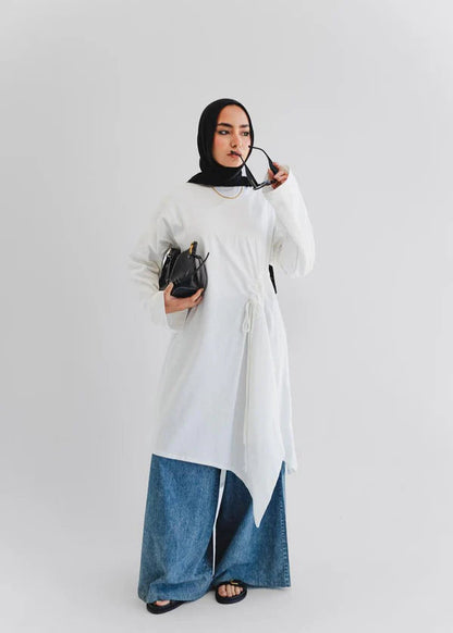 Breeze Drawstring top - Modesty-L/XL-White