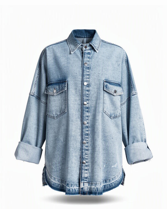 HBShop garment image: Denim Splash Jacket - Taj Sisters