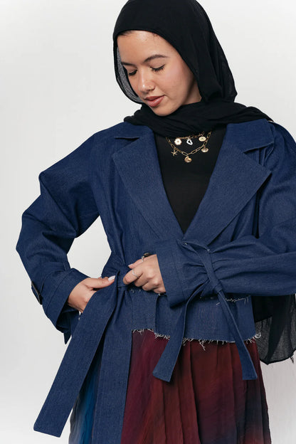 Cropped trench coat -Double anne