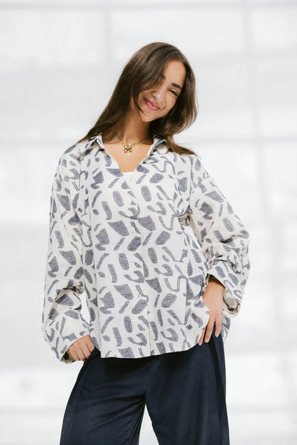 The beach breeze shirt - Peach and mint