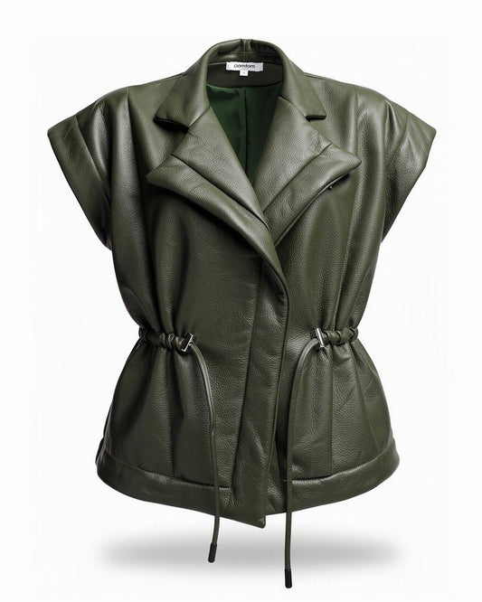 HBShop garment image: Downtown Leather Vest - obi, Olive