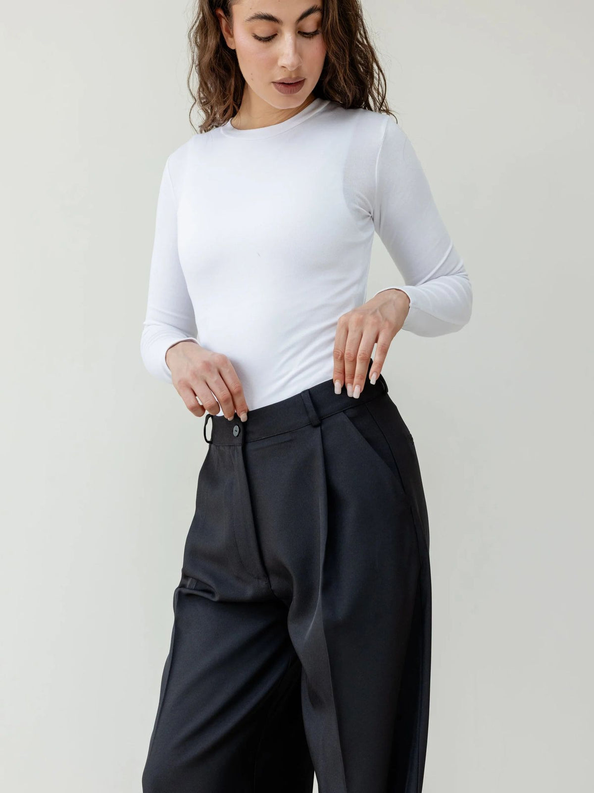 Trousers with double pleats - Ascia-S-Black