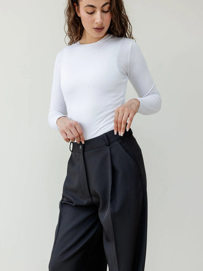 Trousers with double pleats - Ascia-S-Black