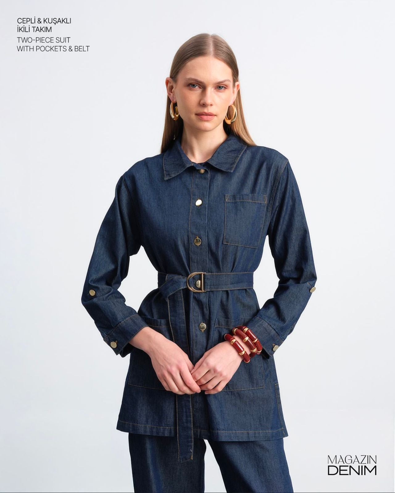 Denim set with belt - Magazin