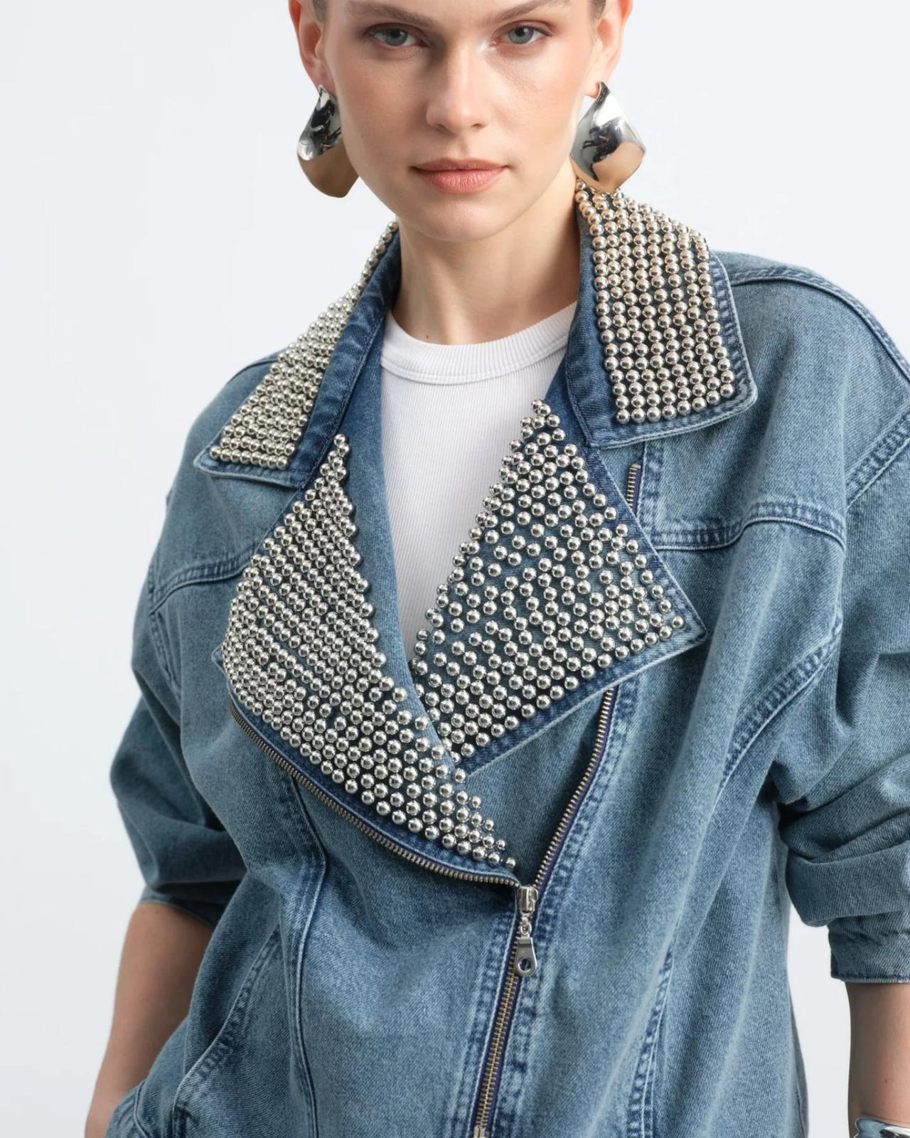 Metal studs denim jacket - Magazin