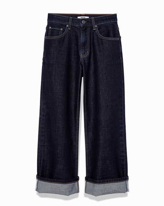 HBShop garment image: Fold Up Wide Leg Jeans - Amalia, indigo