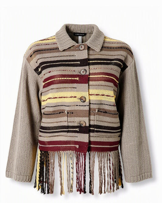 HBShop garment image: Fringed Panel Jacket-Taj Sisters