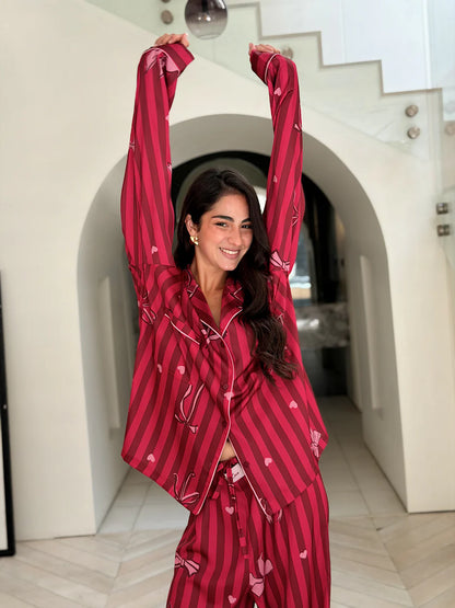 Self love satin Berry Bow - NK Designs