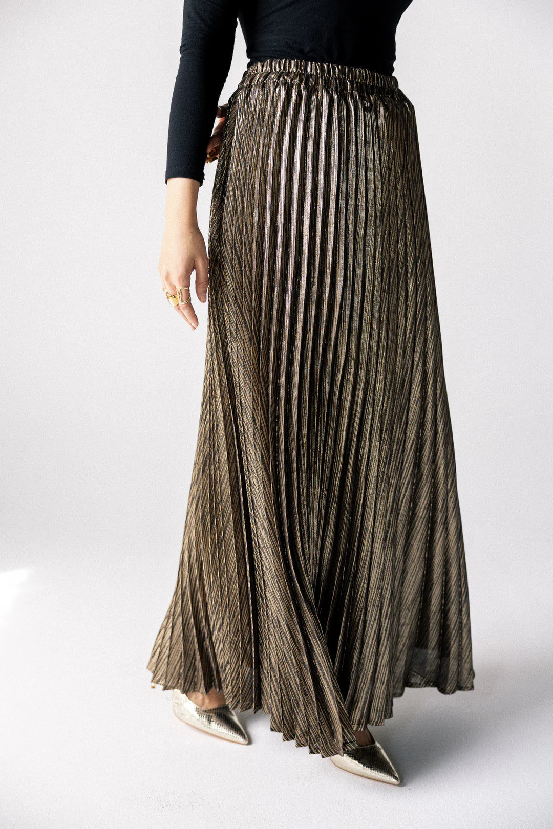 Sparkling pleated skirt - chiffon