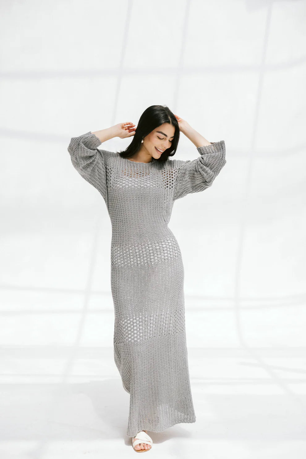 The fish net dress - Peach and mint