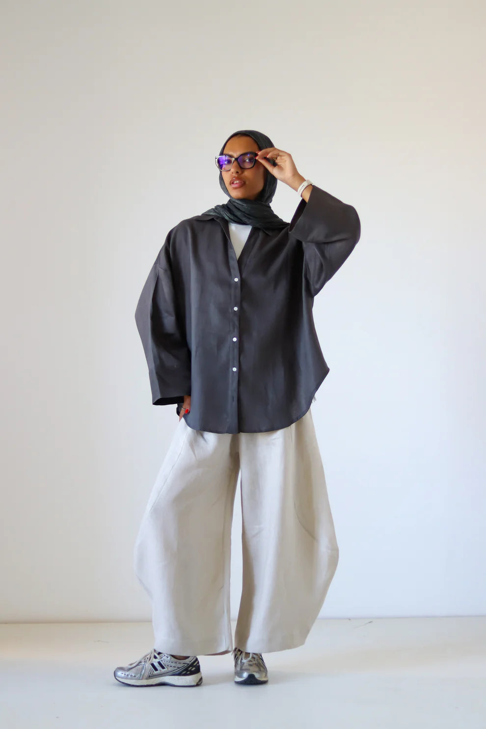 Rounded linen Shirt - Zeyylan