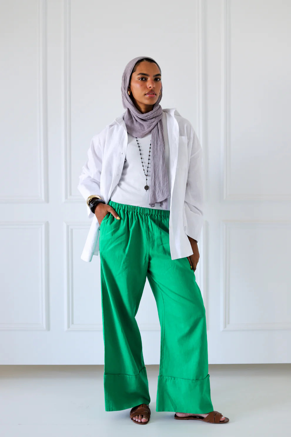 Folded Linen Pants - Zeyylan