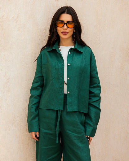 Cropped Linen Shirt - Tamaa