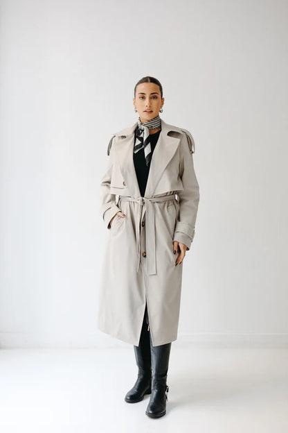 Classic edit trench coat - Peach and mint