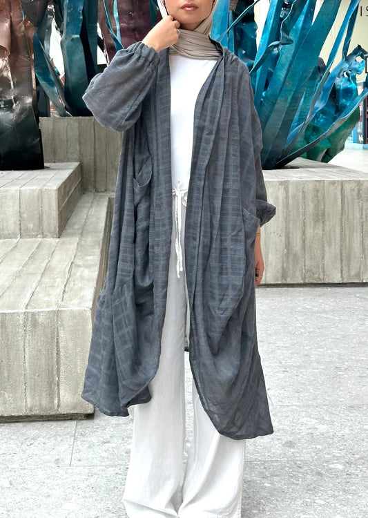 Linen Voile cardigan - Theyab