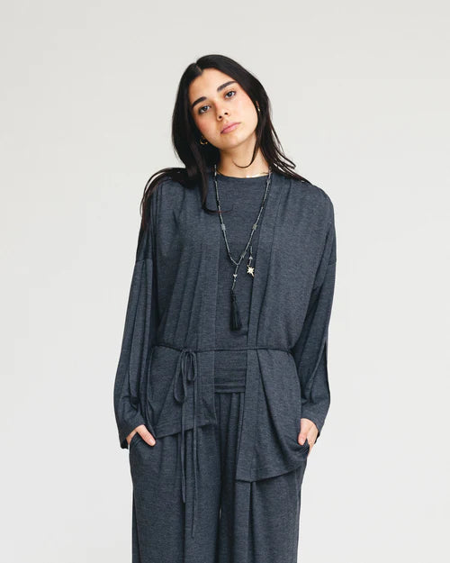 Breeze drape asymmetrical cardigan - Tia mode