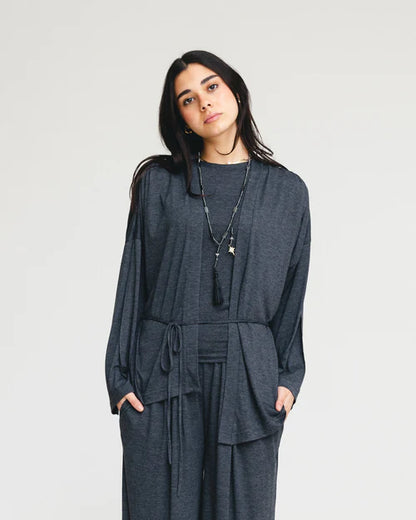 Breeze drape asymmetrical cardigan - Tia mode